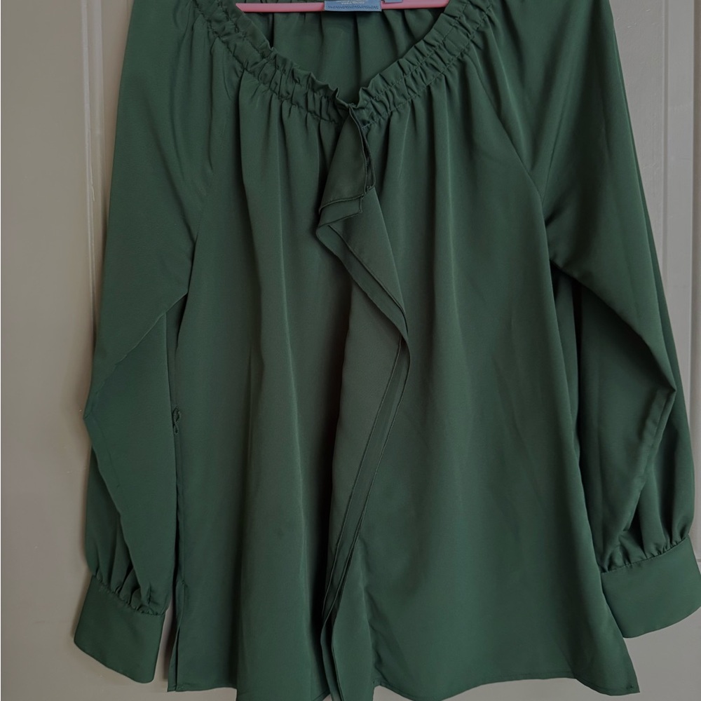 Simply Vera Vera Wang Forest Green Blouse